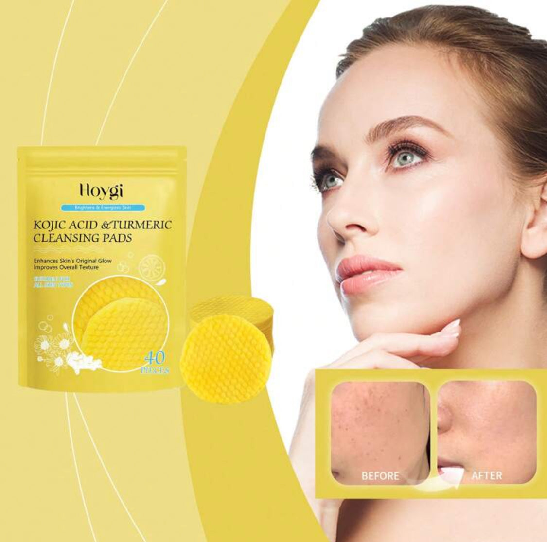 Kojic Acid & Turmeric Face Cleansing Pads 40 Pcs