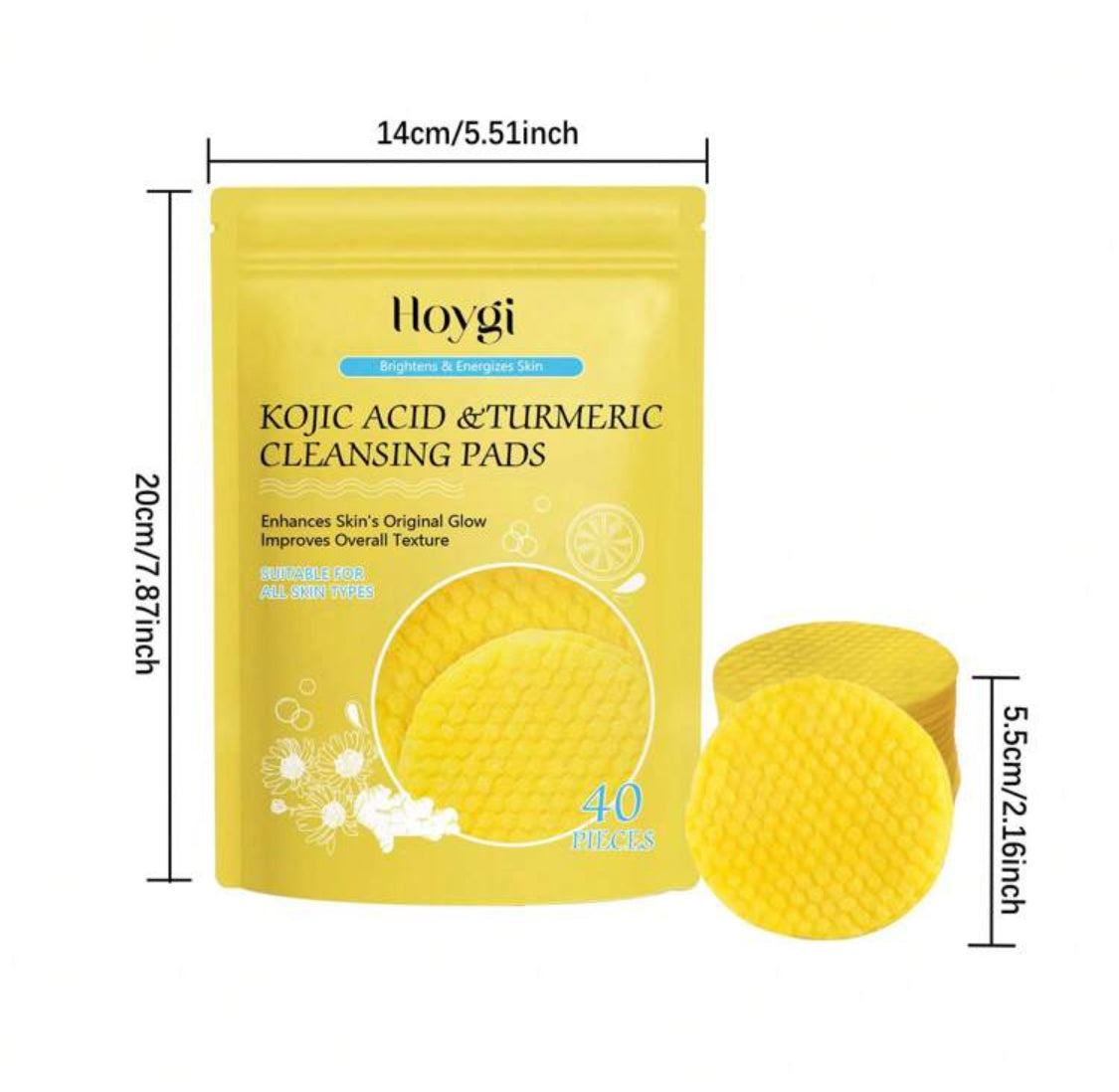 Kojic Acid & Turmeric Face Cleansing Pads 40 Pcs