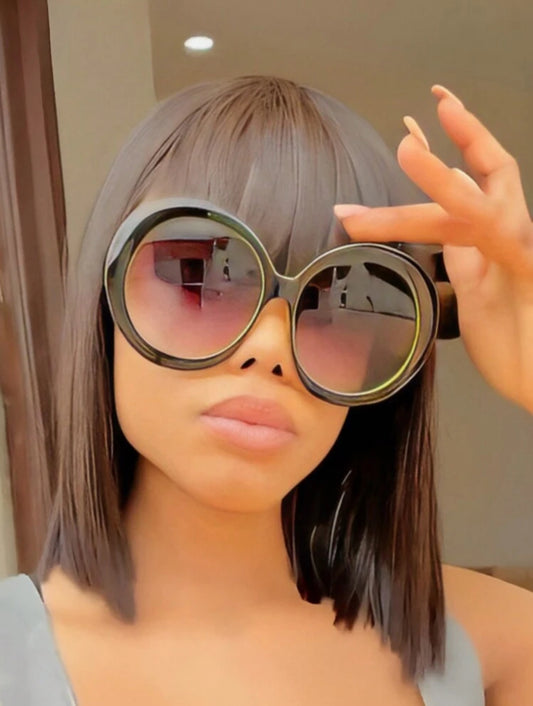 1Pc Vintage Oversized Round Fashion Glasses